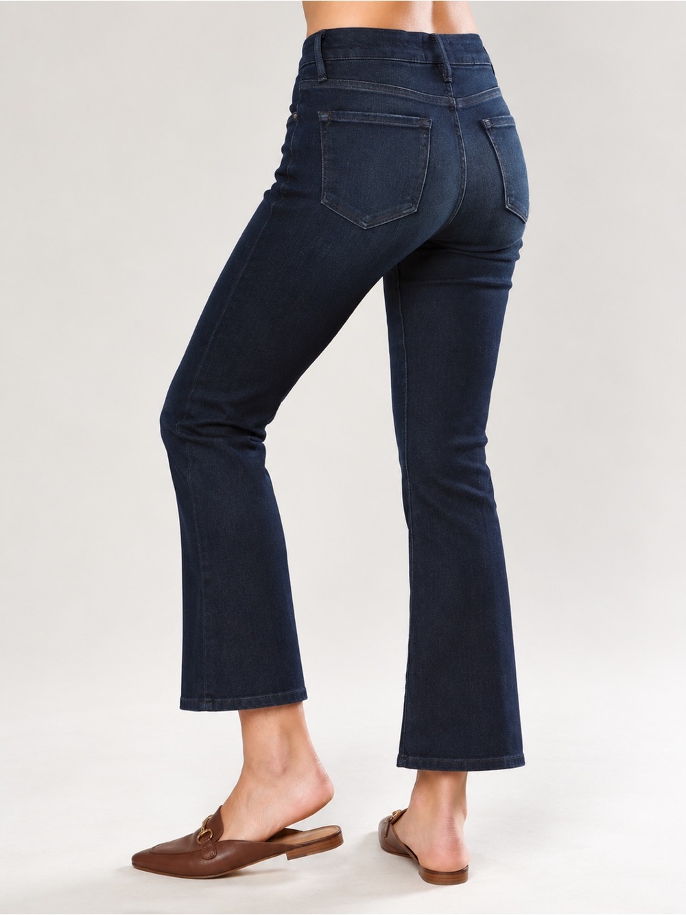 FRAME Le Crop Mini Bootcut Jeans Dark Wash High Rise Stretch Denim 25 Marcella